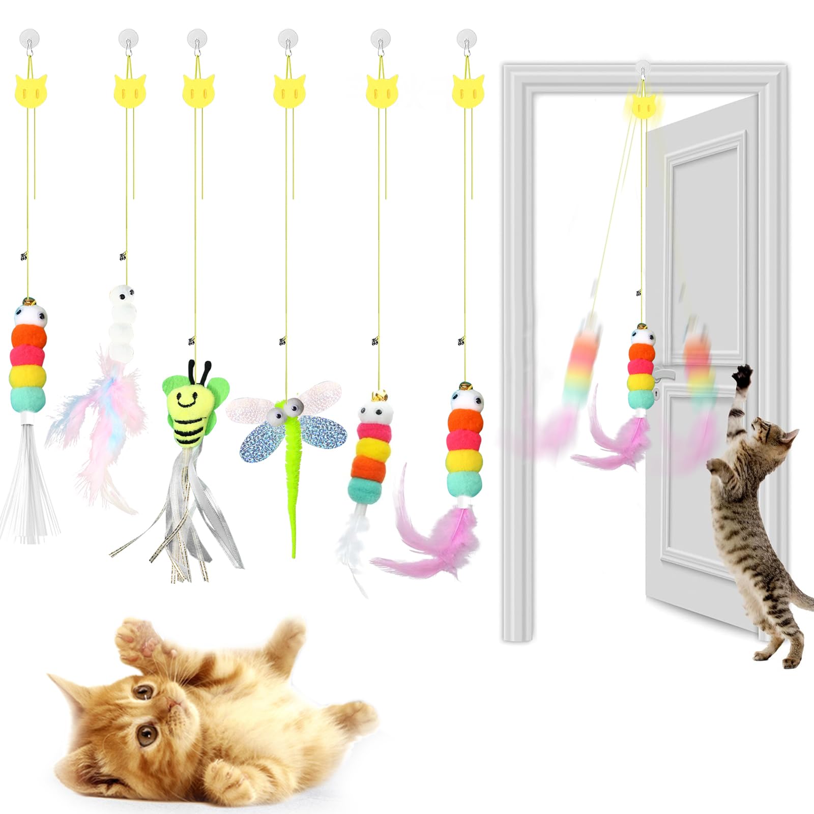 JEChrochen kitten toys feather chaser engages indoor cats for active play and hunting instincts.