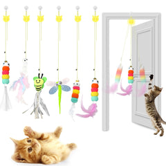 JEChrochen kitten toys feather chaser engages indoor cats for active play and hunting instincts.