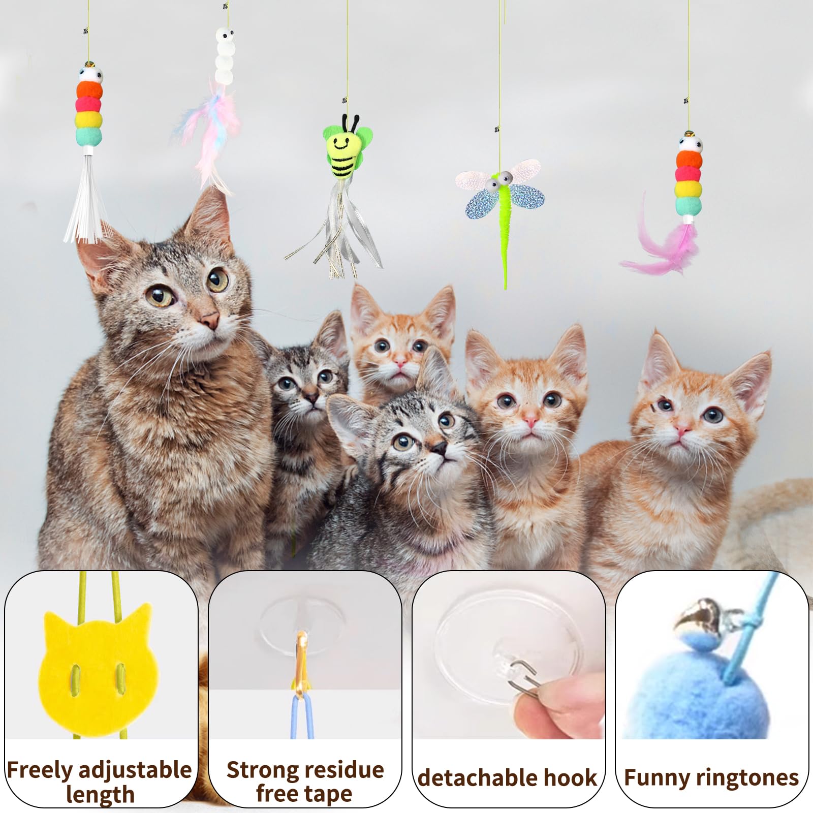 JEChrochen kitten toys plush feather material delivers tactile appeal for cats.