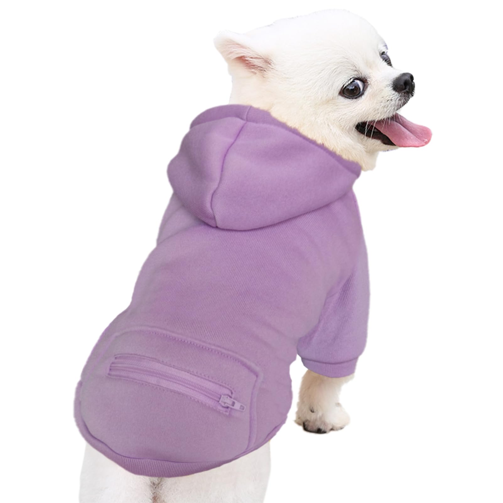 JECIKELON dog coat purple medium back view highlights full coverage for chilly strolls