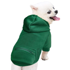 JECIKELON dog hoodie close-up showing zipper pockets for convenient storage during walks