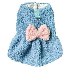 JECIKELON dog sweater dress blue material close-up shows lightweight breathable fabric