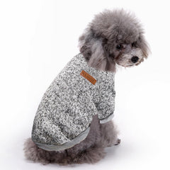 Jecikelon dog sweater grey back view shows snug, breathable fabric for daily wear.