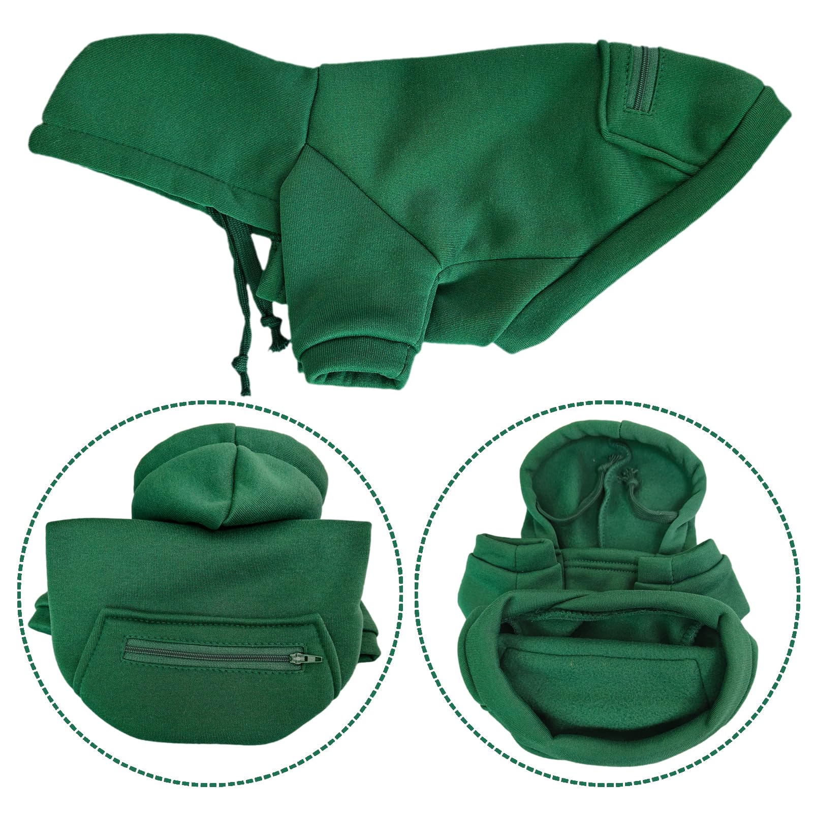 JECIKELON green coat worn by a small dog highlighting warmth for chilly days