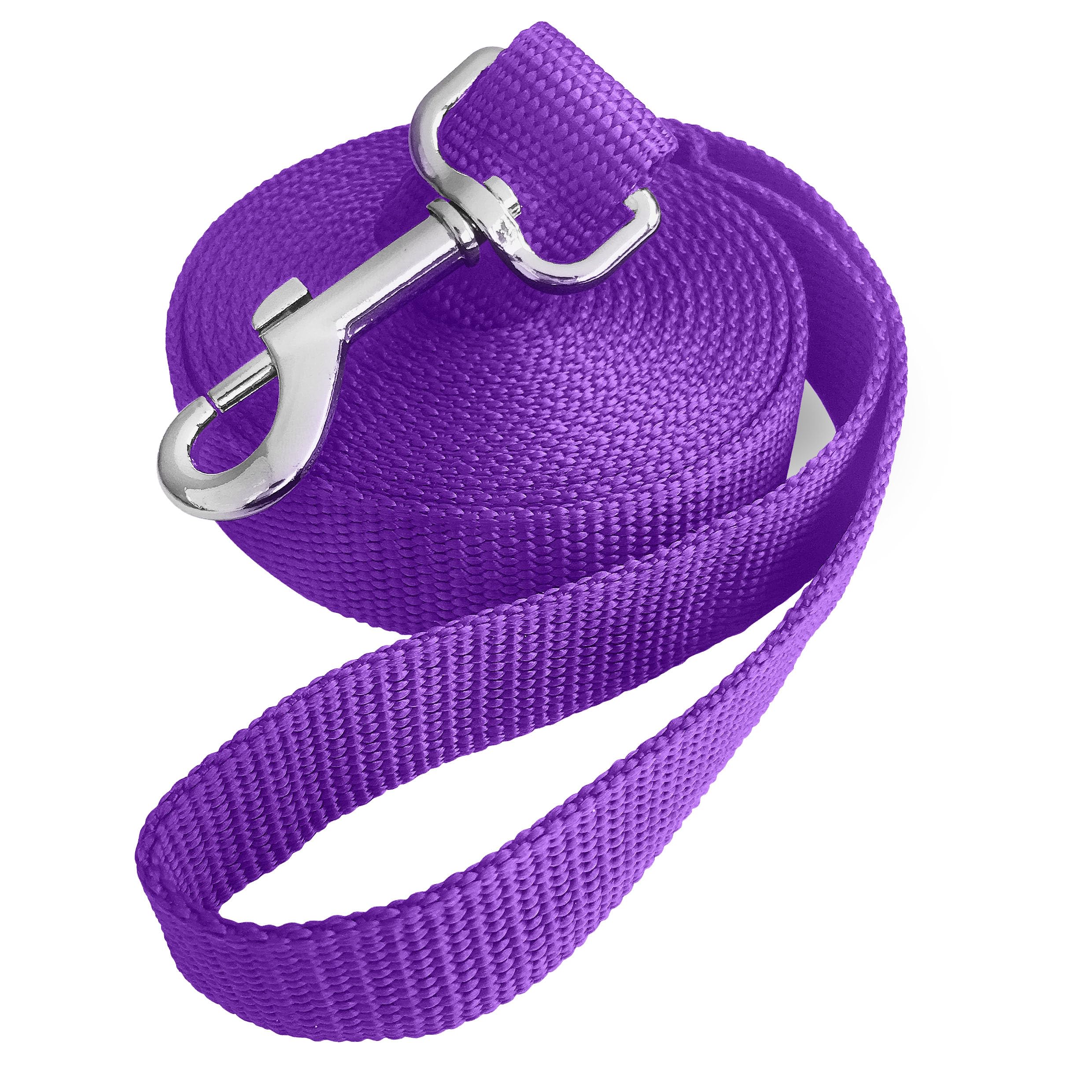 Jeckpat 10ft purple dog leash clip close-up for easy secure attachment.
