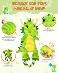 Jeefome dinosaur-shaped dog toy durable seams for chewing and fetch