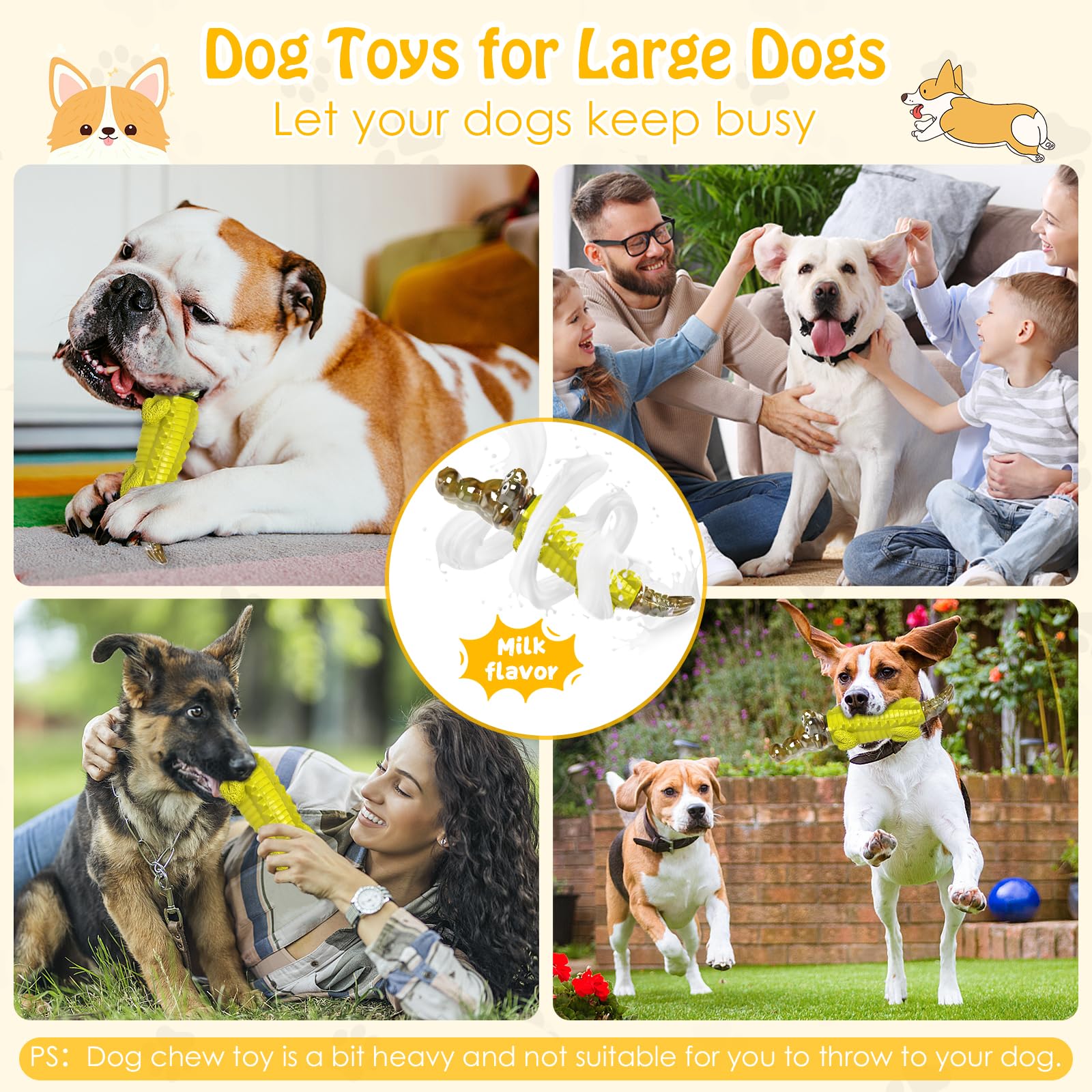 Jeefome durable-dog-toy-gum-massage offers gum-friendly chewing and potential cleaning.