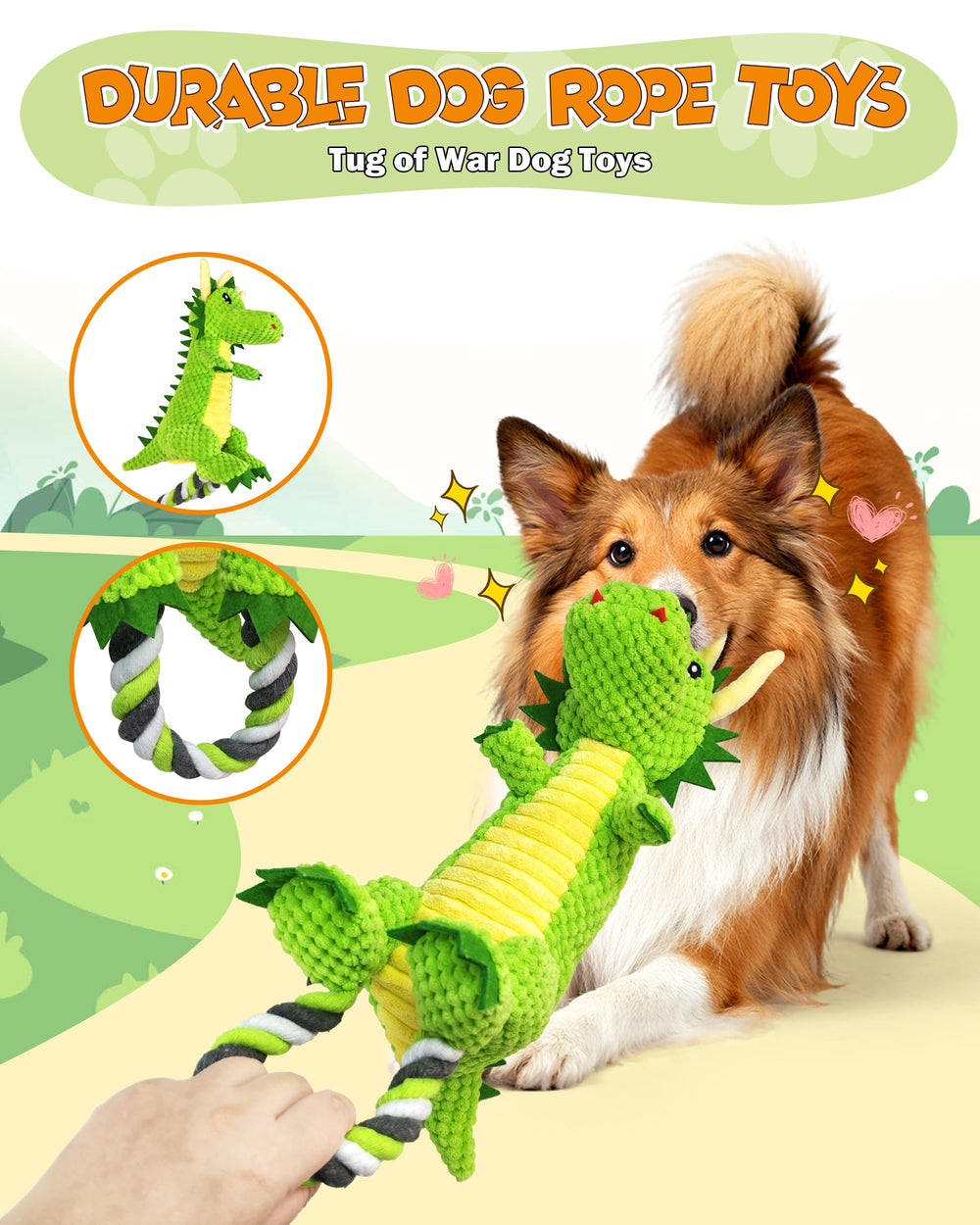 Jeefome plush squeaky dog toy soft touch for solo play and cuddling