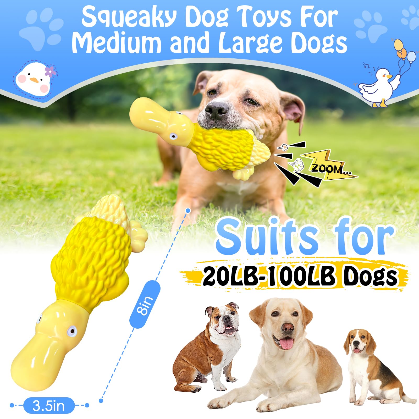 Jeefome squeaky toy bite-action image signals engaging play and mental stimulation