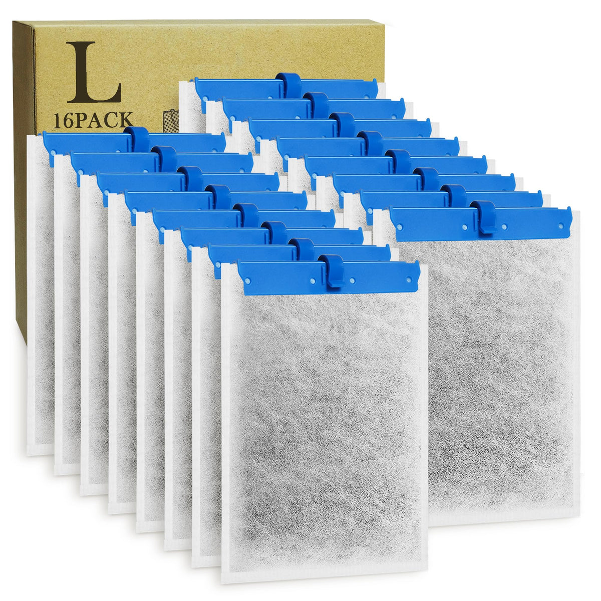 Jeekocaso 16-pack cartridges for Tetra Whisper ensure reliable multi-tank filtration.
