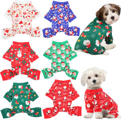 Jeere dog pajamas Santa pattern keep your pup cozy during festive Christmas celebrations.