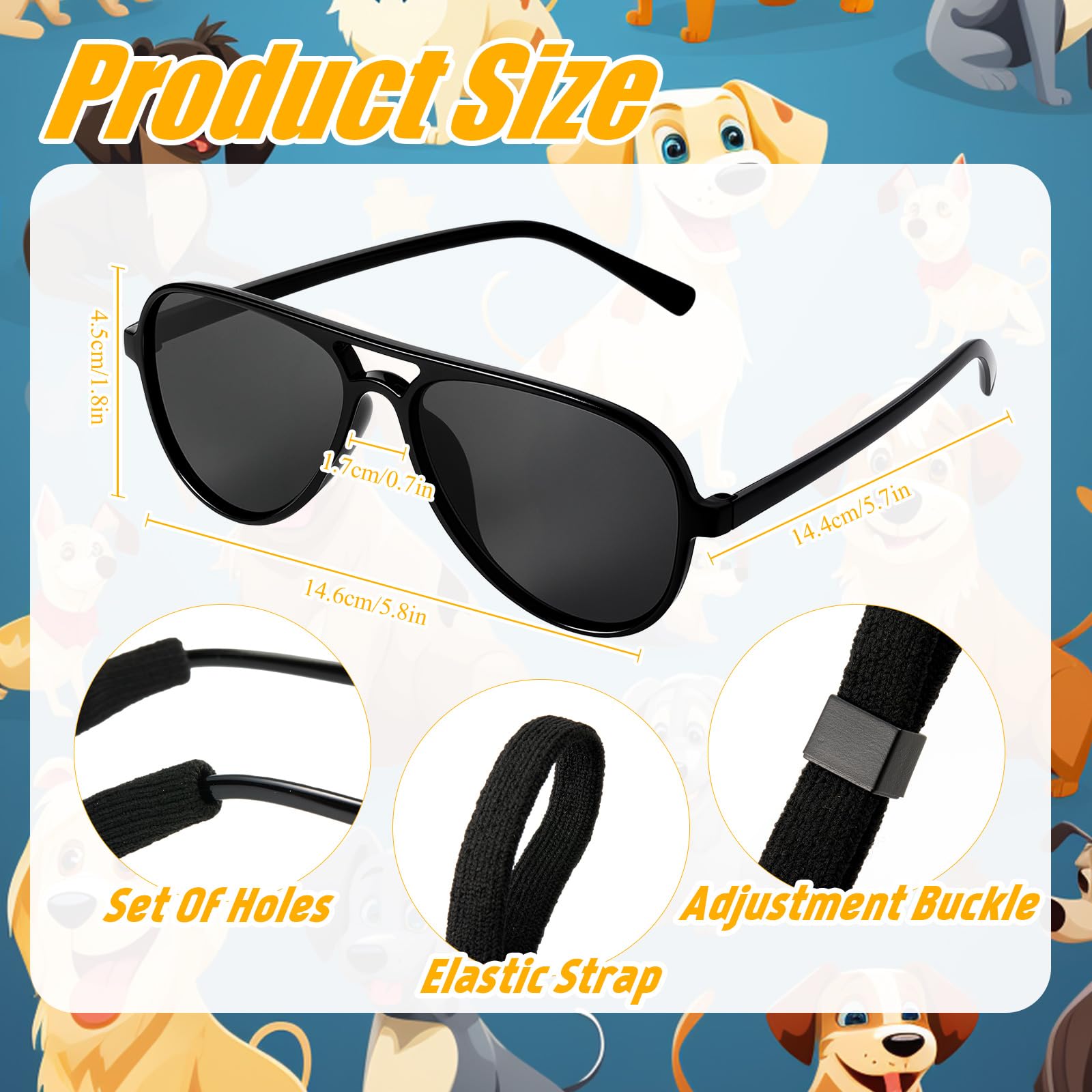 Jeere dog sunglasses on dog with black frame for UV protection and style.
