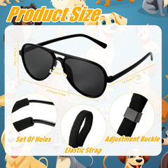 Jeere dog sunglasses on dog with black frame for UV protection and style.