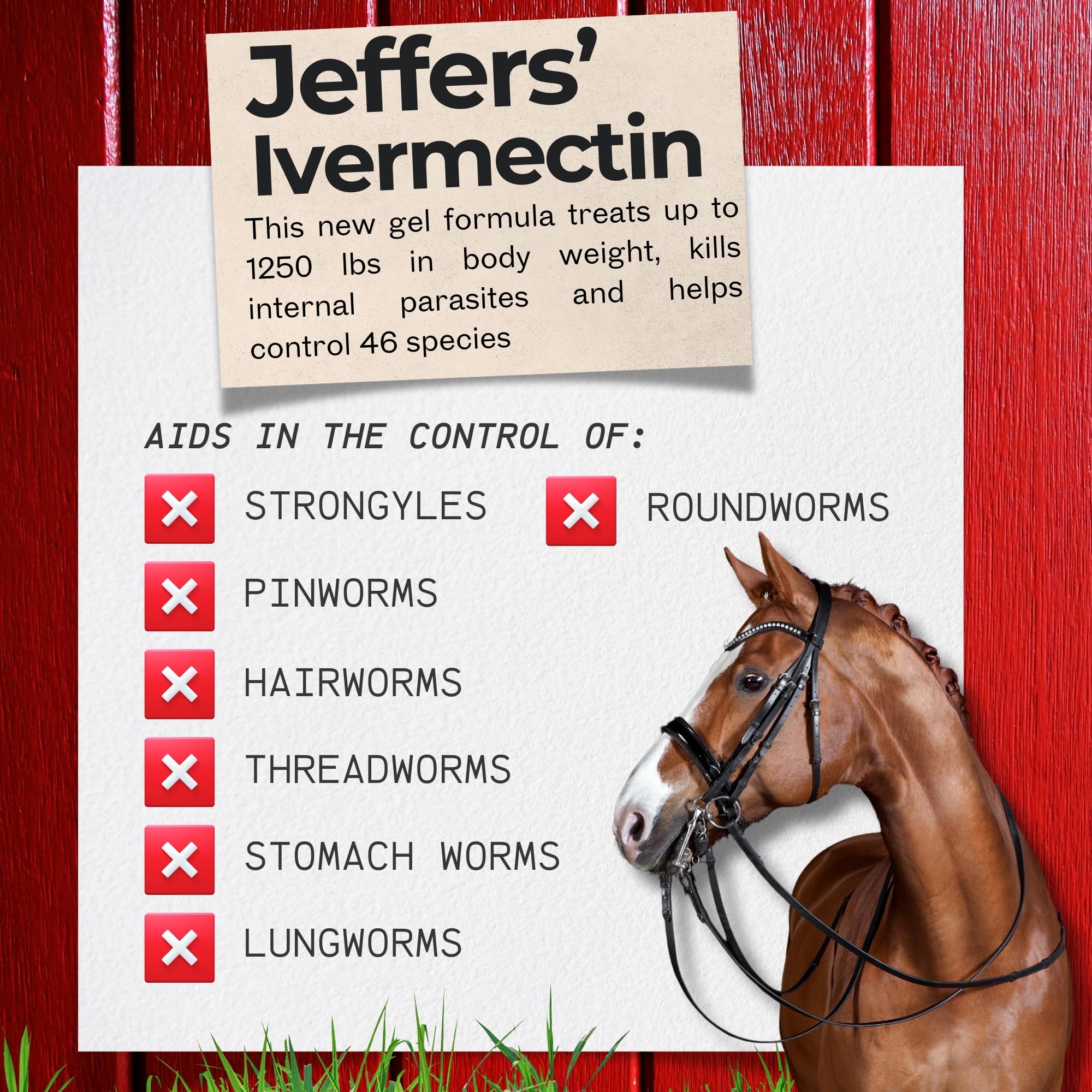 Jeffers 12-pack packaging primes barn parasite prevention routine.