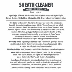 Jeffers Equine Sheath Cleaner tea-tree-oil close-up highlighting refreshing cleanse for sensitive areas