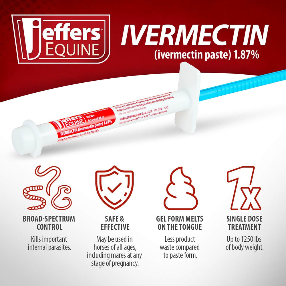 Jeffers dewormer suited for foals and horses as part of routine care