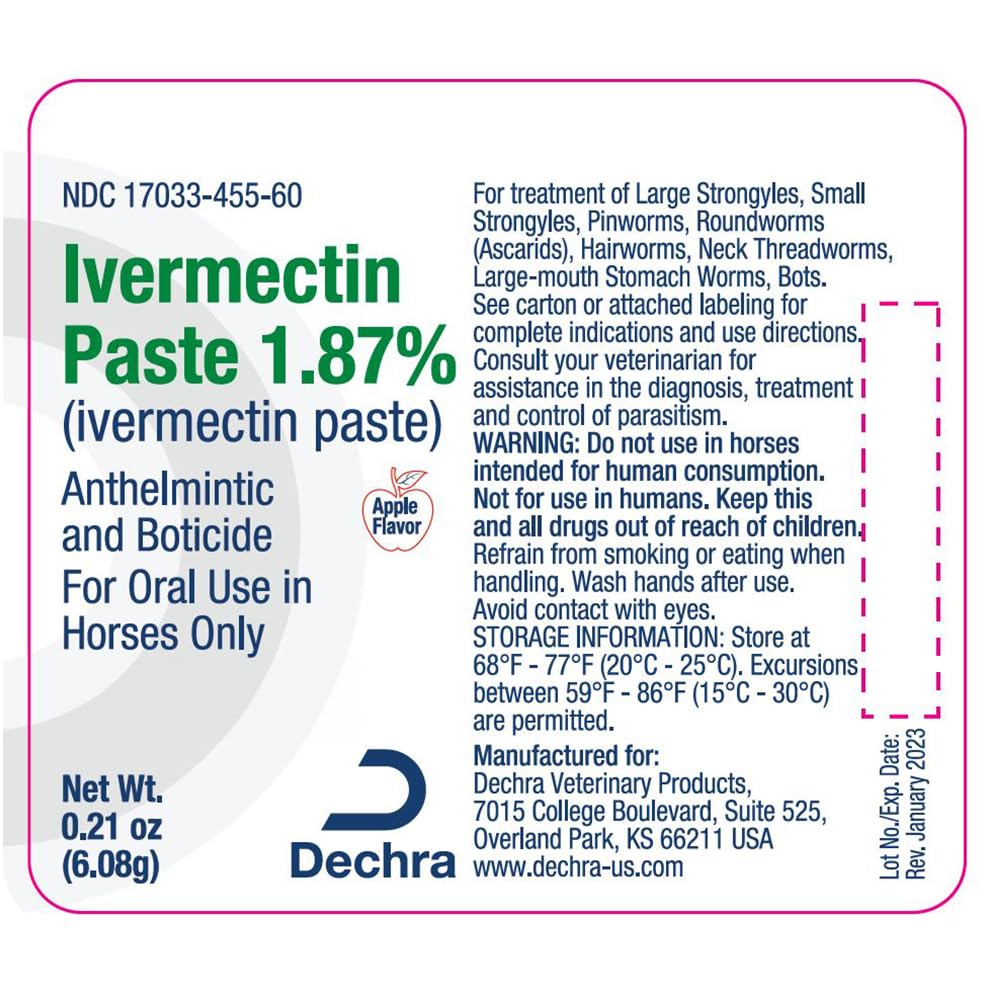 Jeffers Ivermectin Paste in-use on a horse showing simple paste delivery in practice