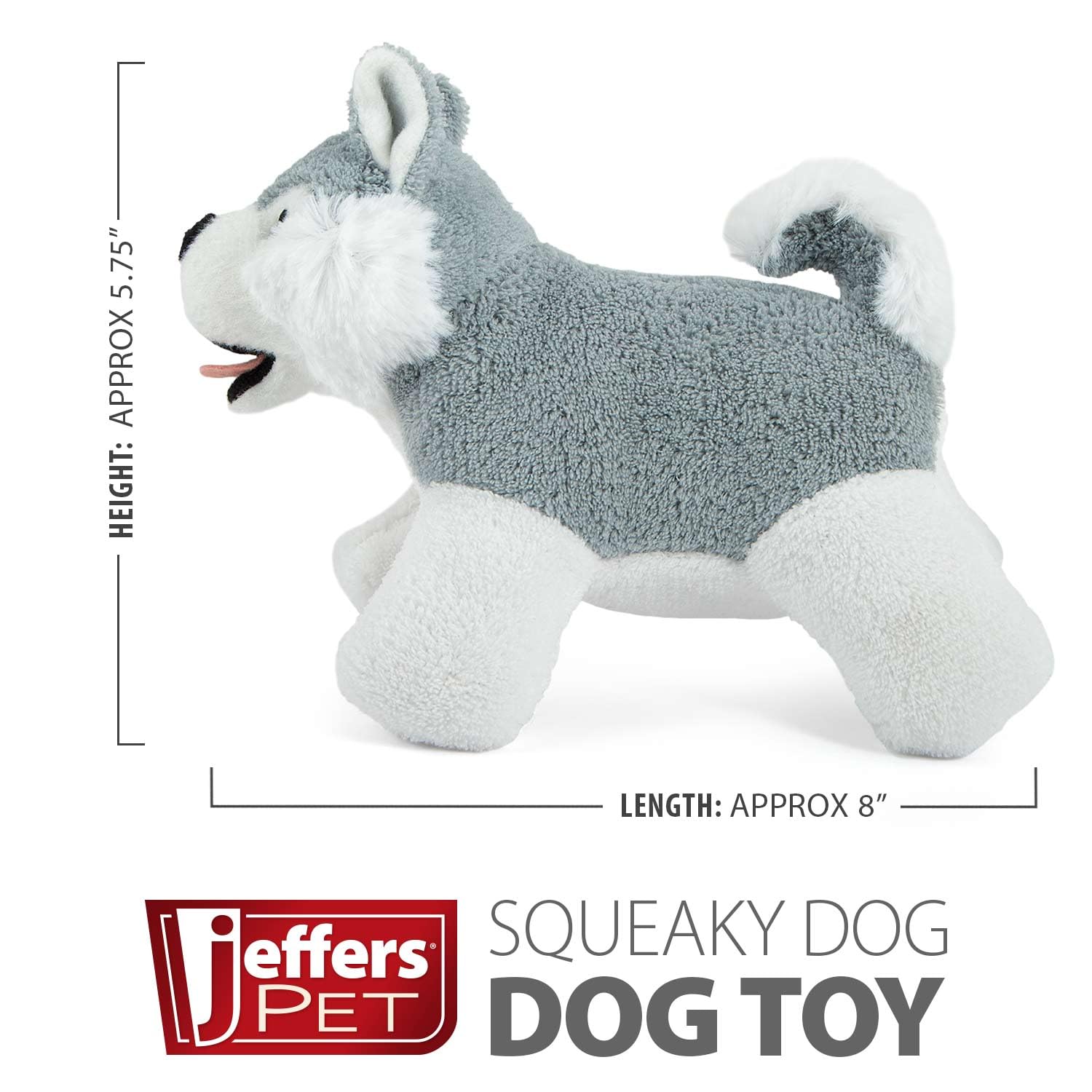 Jeffers Pet Animal Cuddlers plush dog toy tug game promotes interactive bonding.