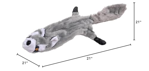 Jeffers Pet Thinnies raccoon toy for tug demonstrates versatile indoor-outdoor fun.