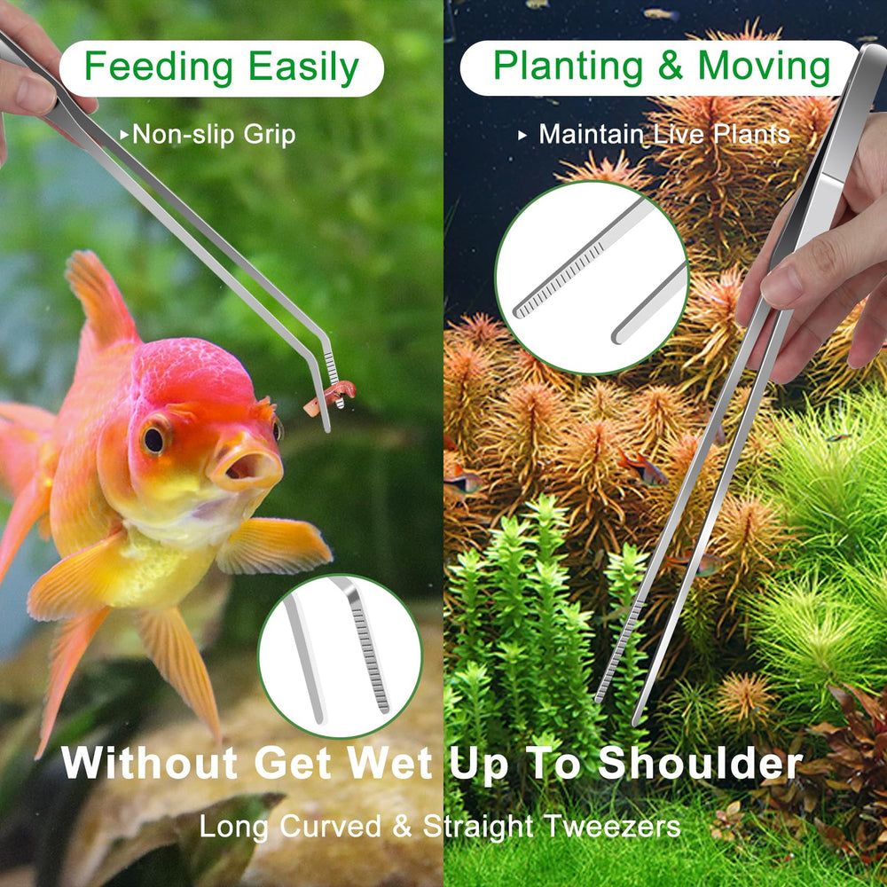 Jeimier curved aquarium scissors performing a clean cut in tight spaces