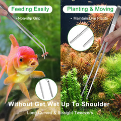 Jeimier curved aquarium scissors performing a clean cut in tight spaces