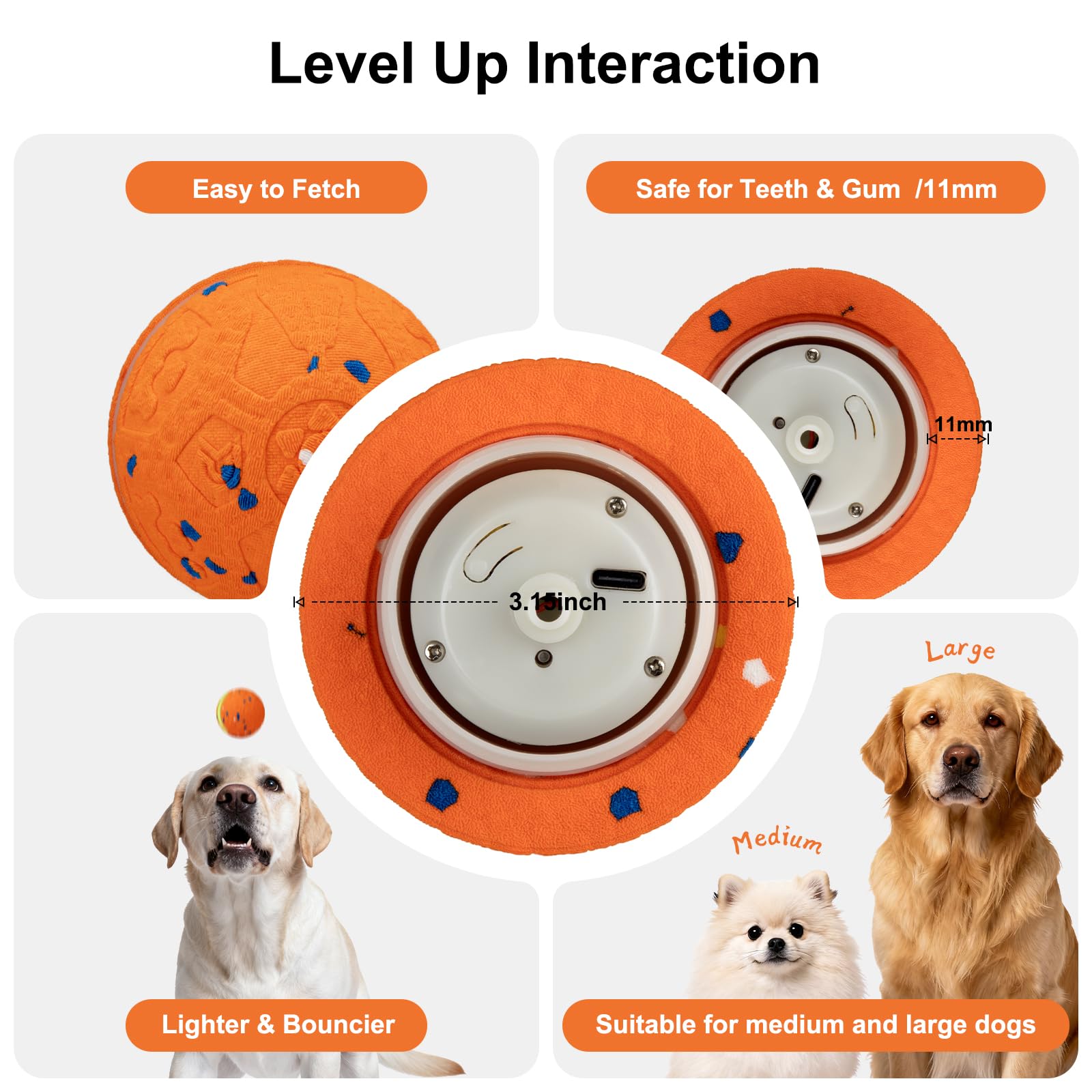 JEISOTHB ball sized for medium and large dogs supports varied fetch routines