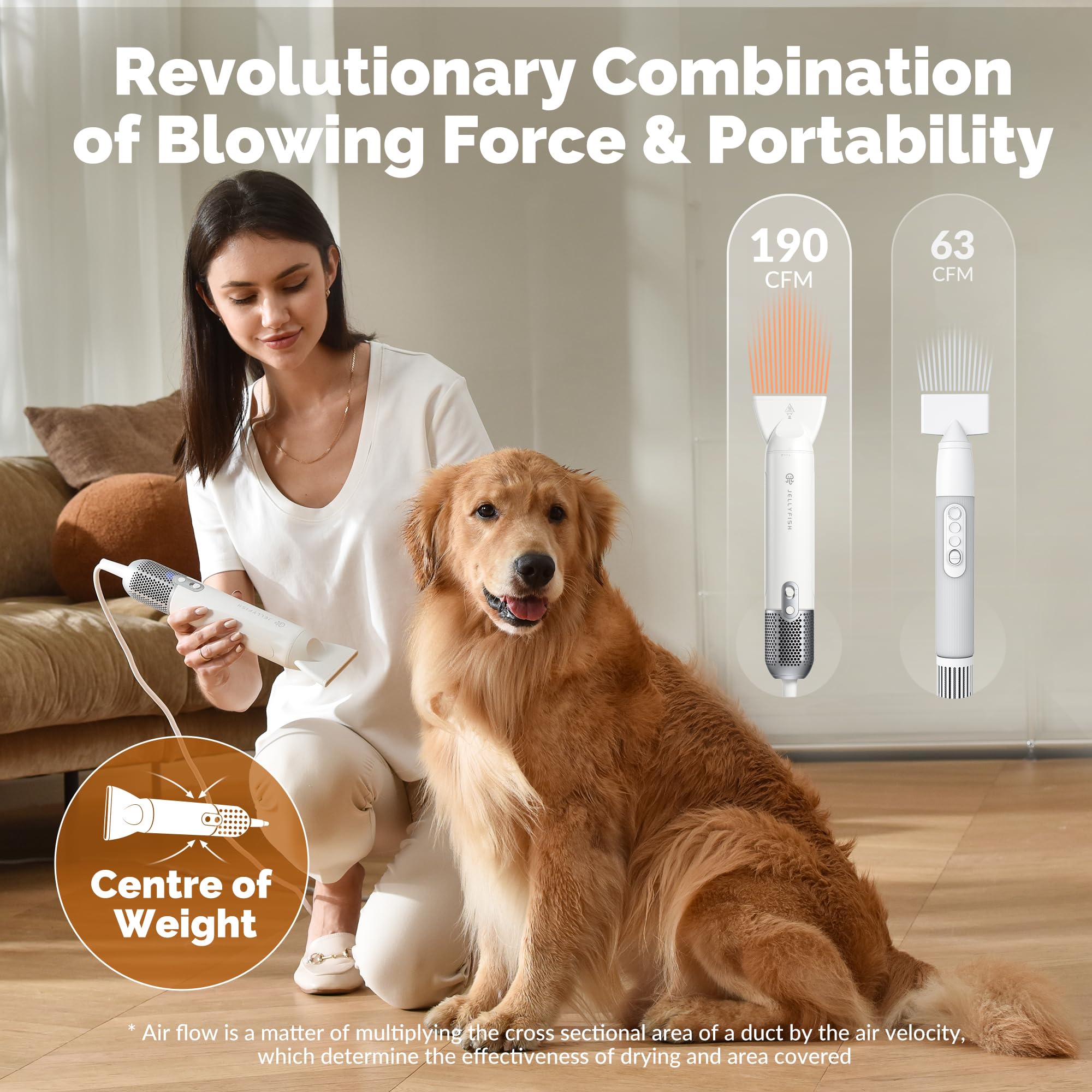 Jellyfish dog dryer attachments show multi-nozzle versatility for precise drying.