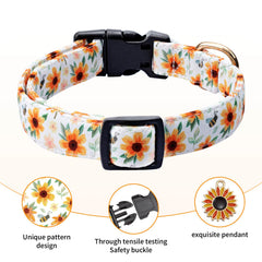 Jelwuion yellow sunflower collar for bright, comfortable everyday wear