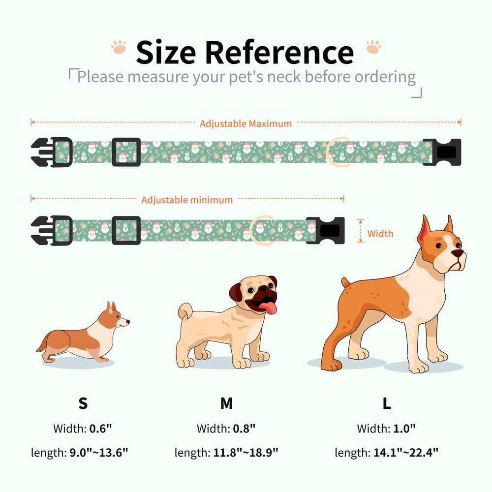 Jelwuion dog collar with safety buckle, quick-release for easy on/off.