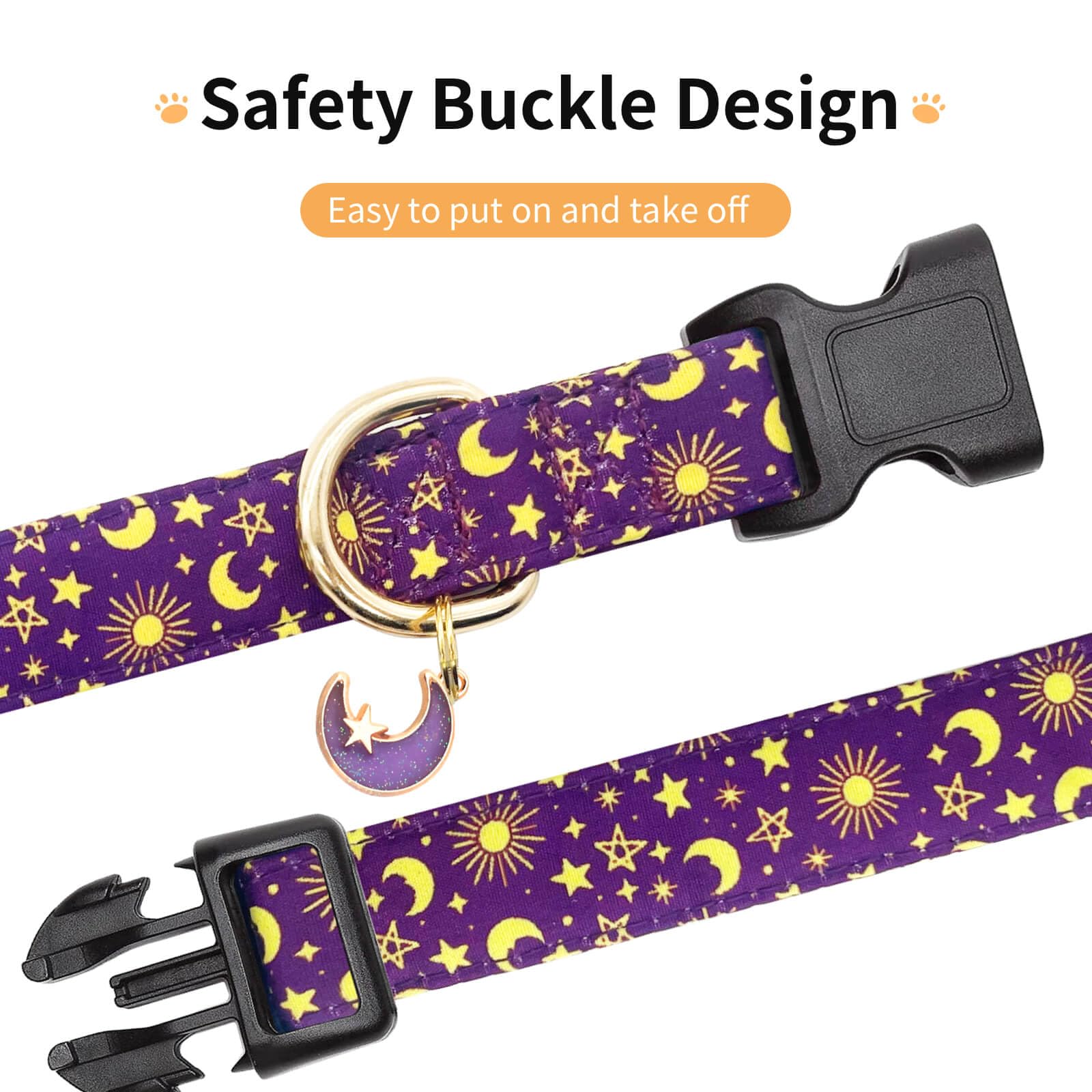 Jelwuion Safety buckle dog collar demonstrates quick-release convenience.
