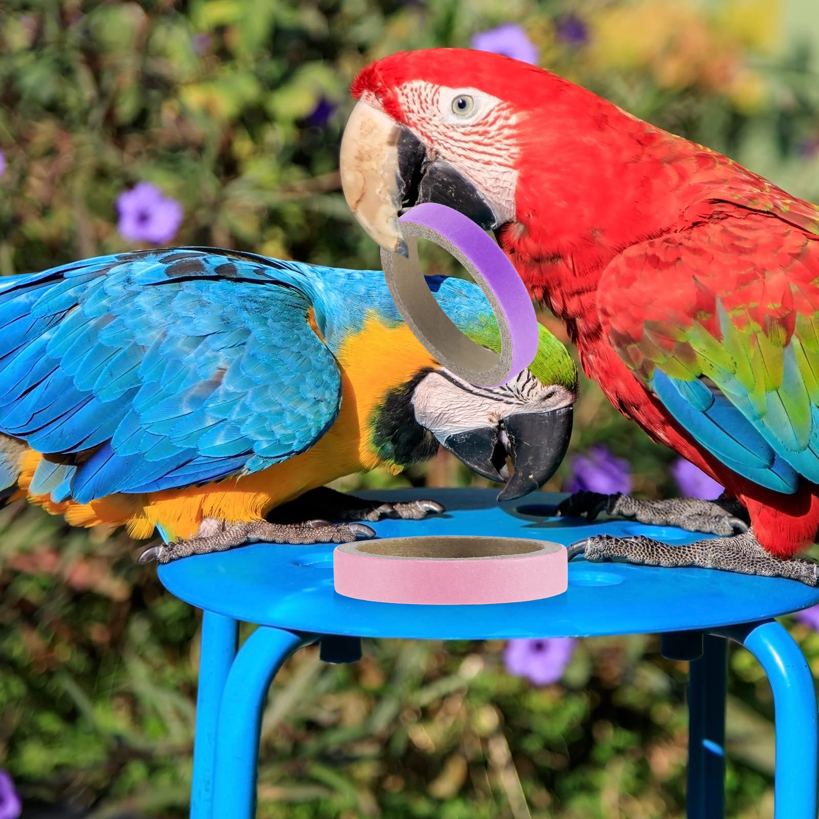 Jenaai 24pcs chew bagels parrots red color encourages exploration and stress-relief chewing