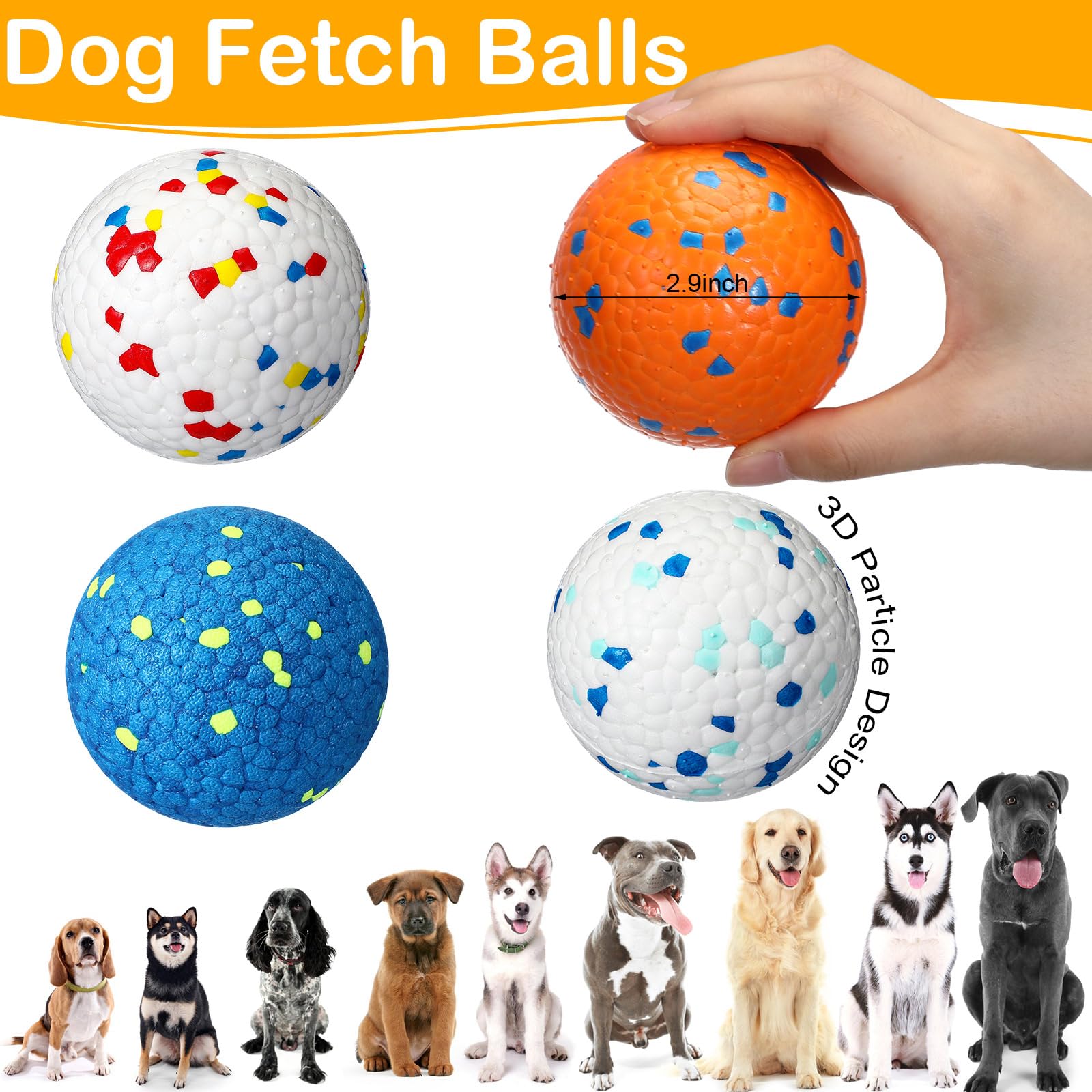 Jenaai dog balls with textured surface clean teeth during chew play.