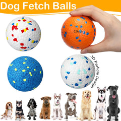 Jenaai dog balls with textured surface clean teeth during chew play.