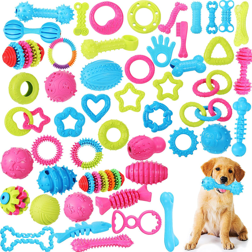 Jenaai puppy teething toys in a 50-style pack for safe chewing and teething relief.