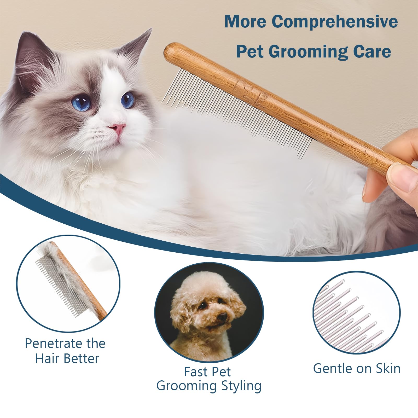 Jenfoslan slicker brush promotes cleaner coat with gentle debris removal