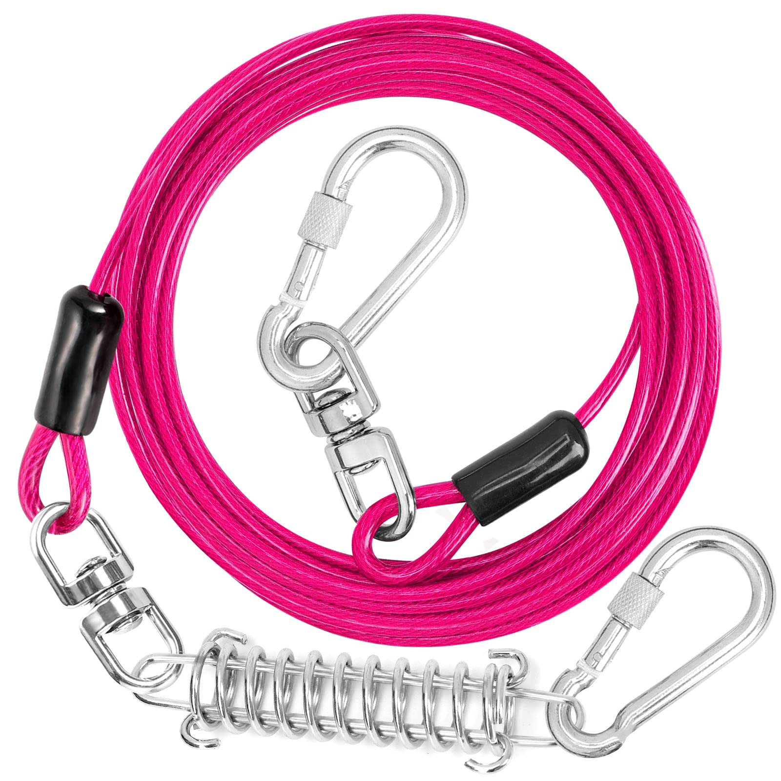 jenico dog tie out cable 10ft with swivel hook for secure yard use