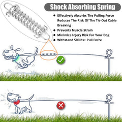 jenico dog tie out cable 20ft with swivel hook supports safe outdoor exploration.