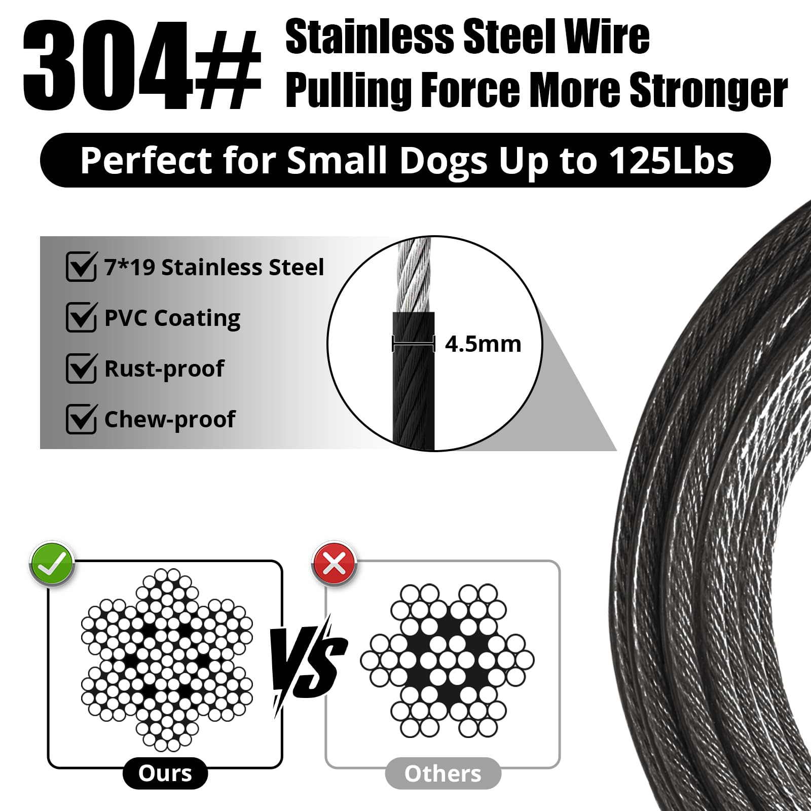 Jenico dog tie out cable 30ft extended shows versatile outdoor tether for parks and trails.