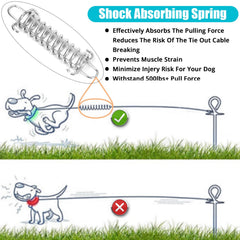 jenico dog tie out cable 30ft heavy-duty 5mm wire durability for strong pulls