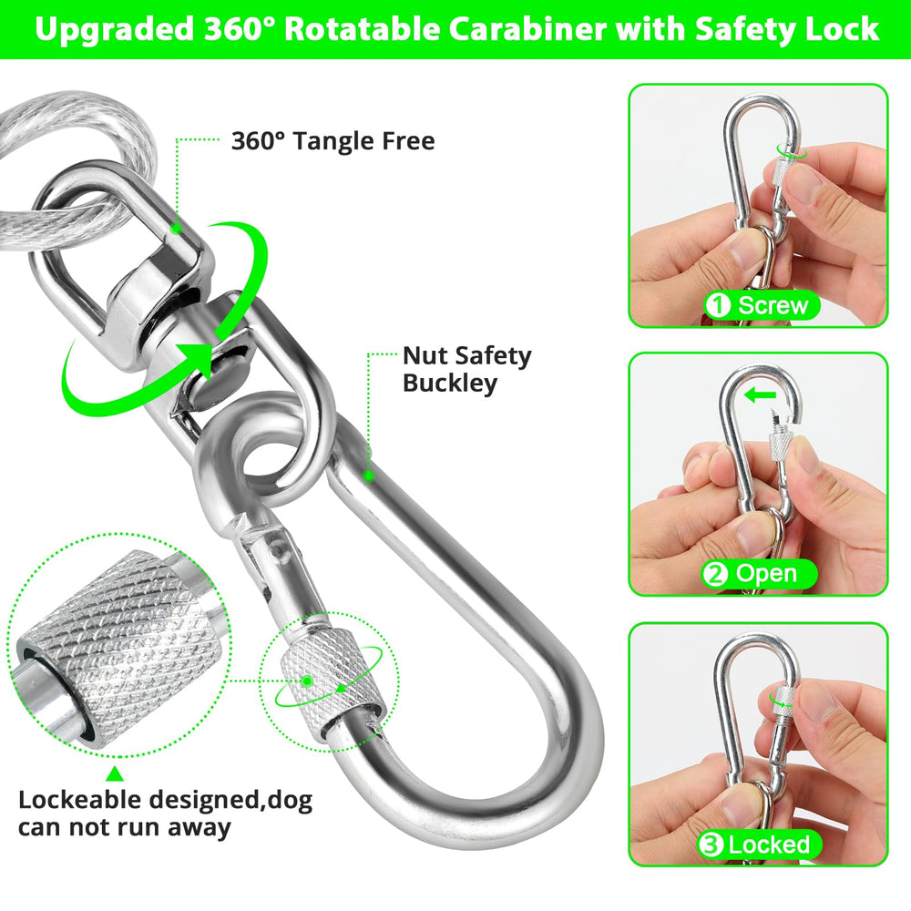 jenico dog tie out cable anti-rust coating protects outdoors in any weather