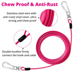 Jenico dog tie out cable anti-rust vinyl cover resists rain