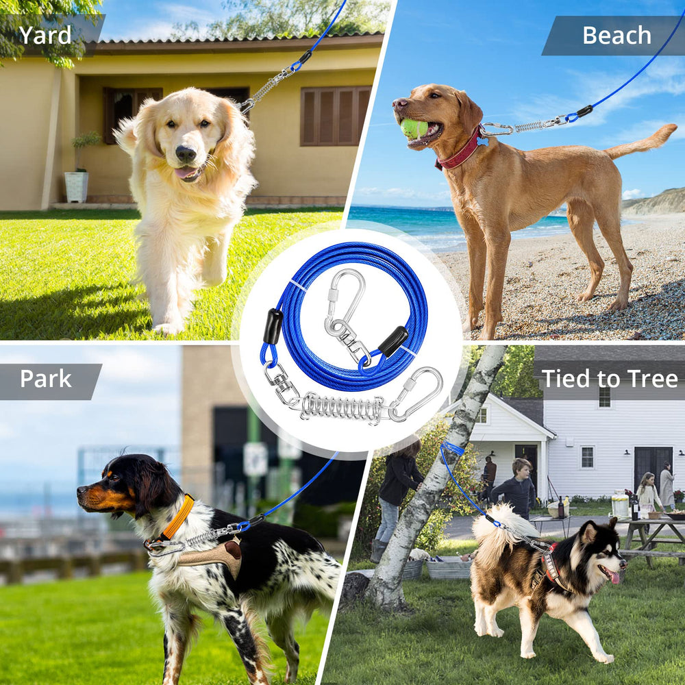 Jenico Dog Tie Out Cable available lengths from 10 to 150 ft for pets.