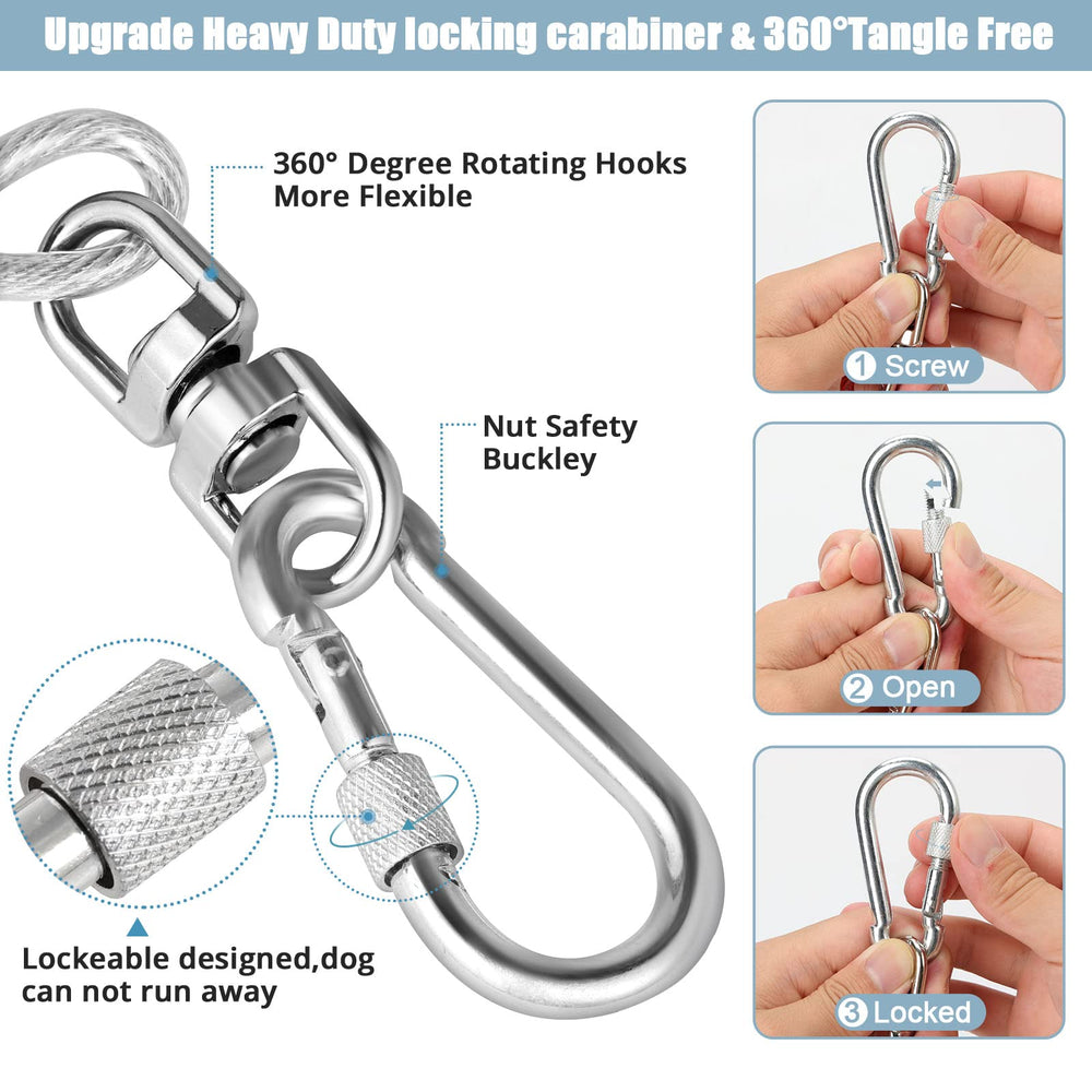 jenico dog tie out cable PVC coating resists rain and rust for long outdoor use