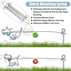 Jenico dog tie out cable swivel hook enabling 360-degree tangle-free movement