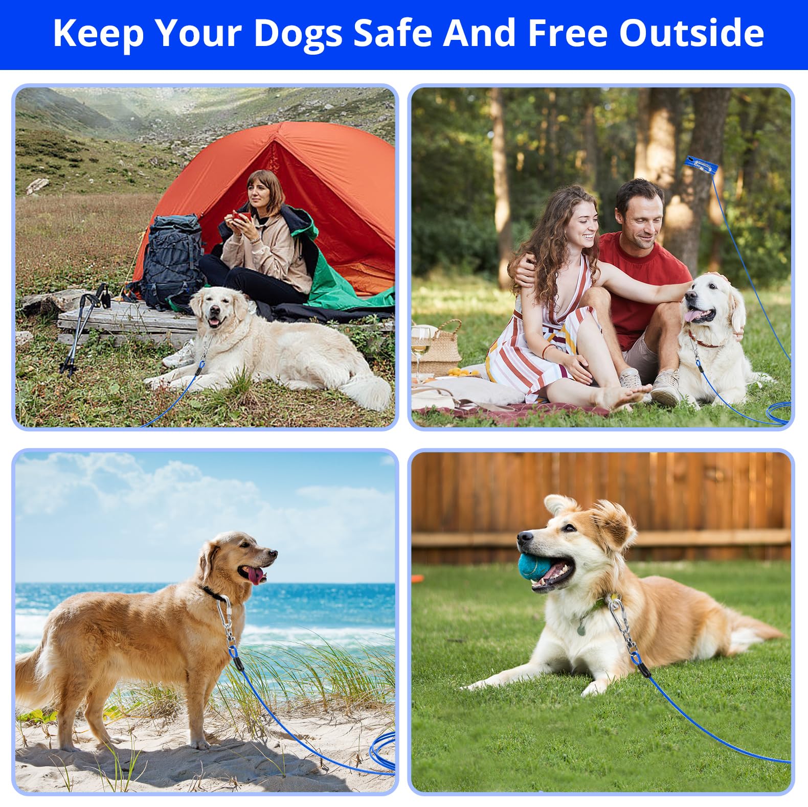 Jenico lightweight tether is easy to set up in yard, garden, or camping trips.