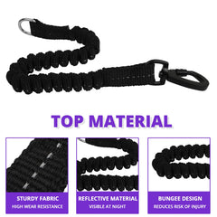 Jenico long dog leash 10ft with bungee section smooths tension during walks.