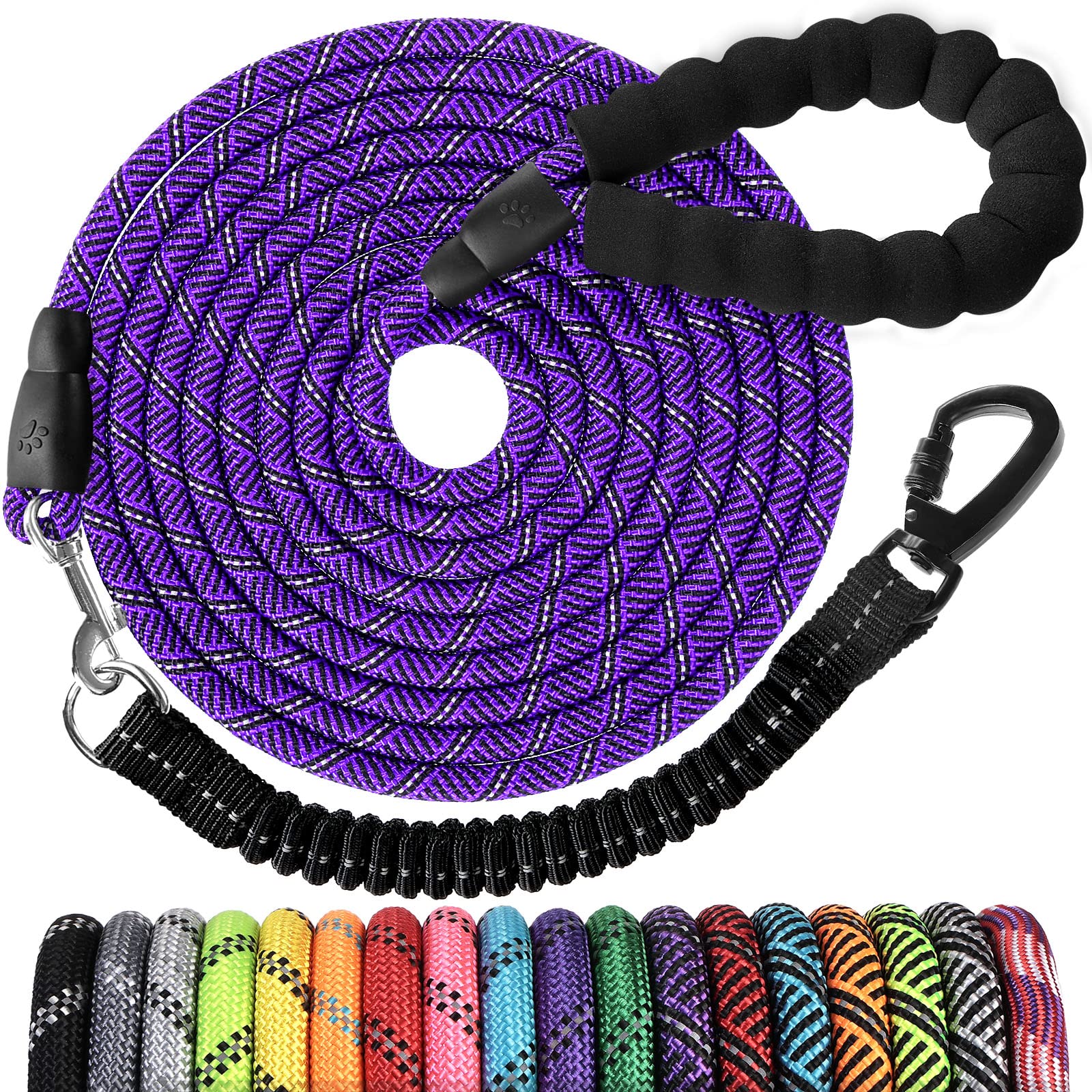 Jenico long dog leash 10ft with swivel hook offers tangle-free walks.