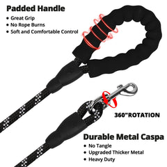 Jenico Long Dog Leash 15ft padded handle delivers comfortable, secure grip.