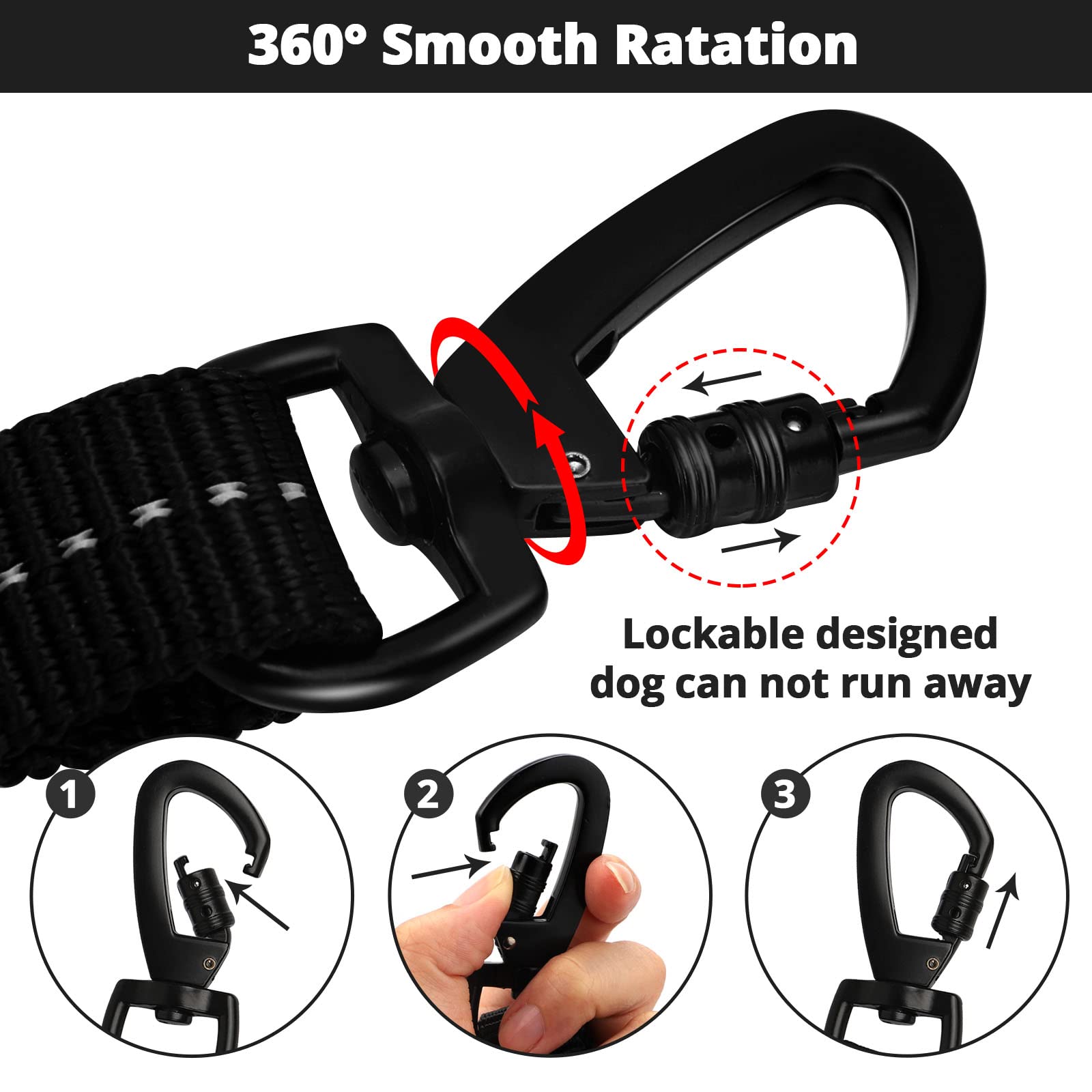 Jenico Rope Dog Leash 3FT heavy duty rope construction for daily durability
