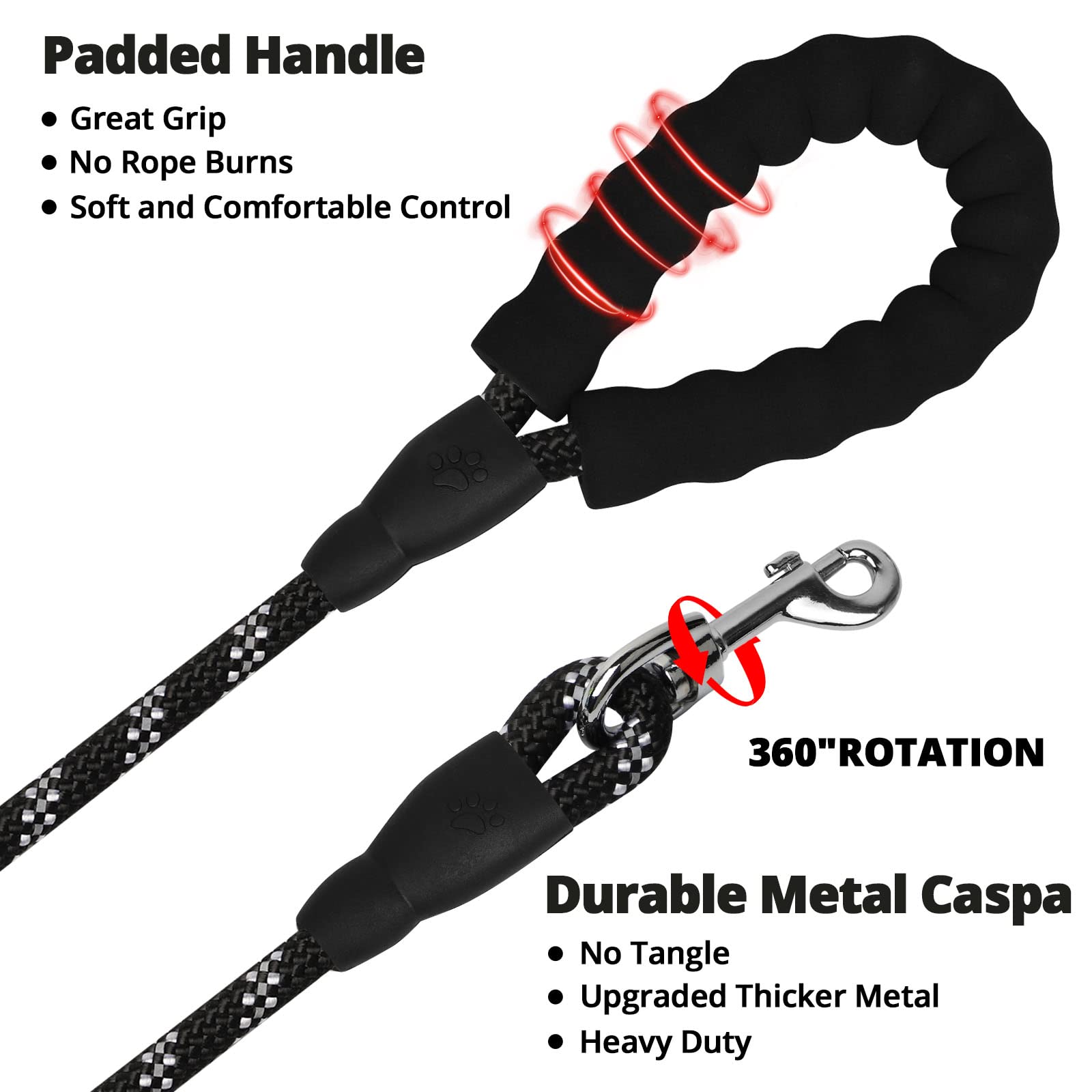 Jenico Rope Dog Leash 6ft heavy-duty nylon rope withstands daily outdoor use.